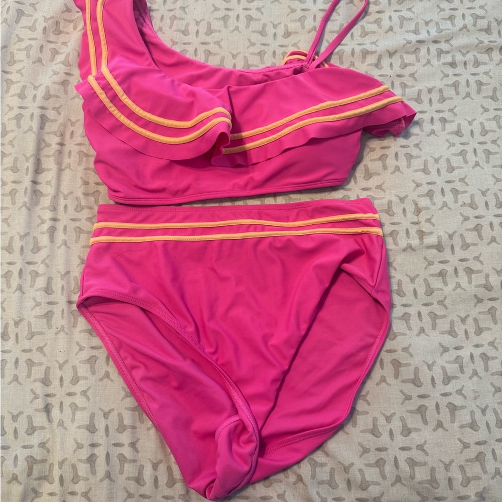 Pink Lily Women's Pink and Yellow Bikini